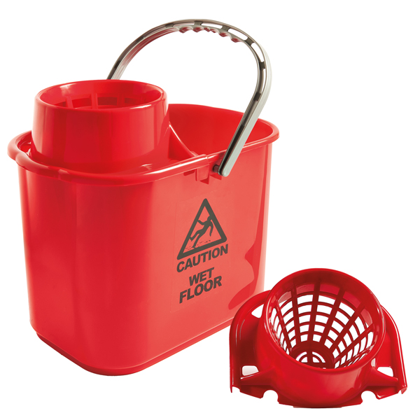  Secchio Polar - con strizzatore - 15 L - rosso - 30 x 27 x 37 cm - Perfetto 