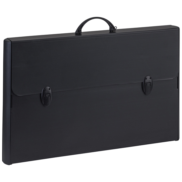 Valigetta polionda Total Black - 37 x 60 cm - dorso rigido 5 cm - PPL - nero - Favorit 