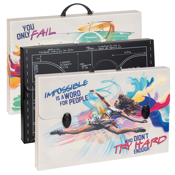  Valigetta polionda Sport - 36,5 x 56,5 cm - dorso 5,5 cm - fantasie assortite - Favorit 