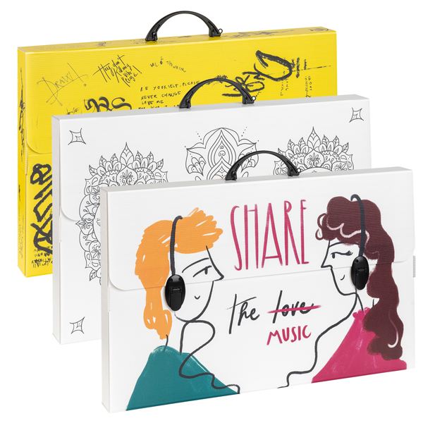  Valigetta polionda Smart - 36,5 x 56,5 cm - dorso 5,5 cm - fantasie assortite - Favorit 