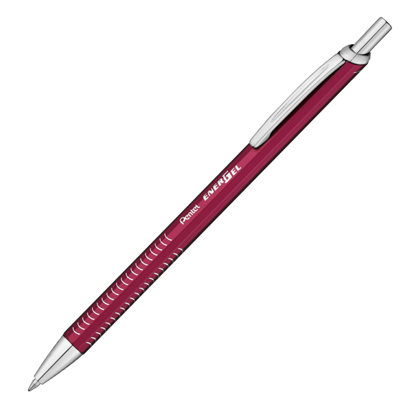  Penna roller EnerGel Metal Slim - punta 0,7 mm - fusto rosso - Pentel 
