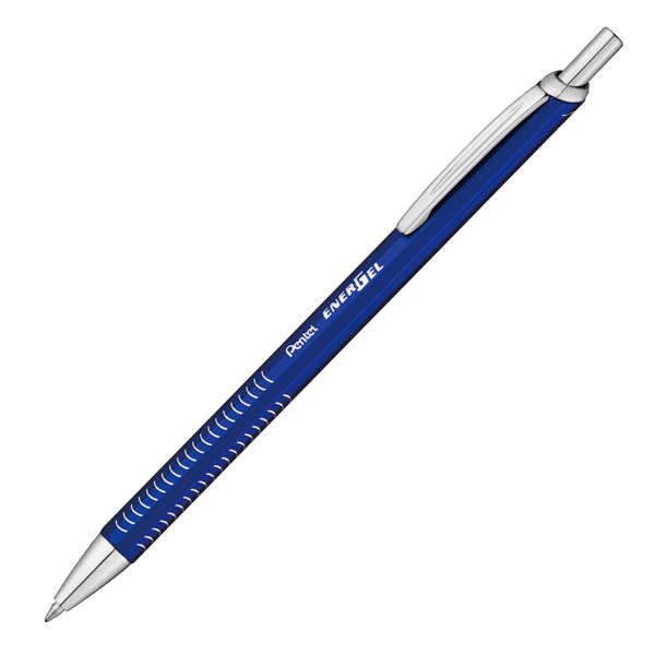  Penna roller EnerGel Metal Slim - punta 0,7 mm - fusto blu - Pentel 