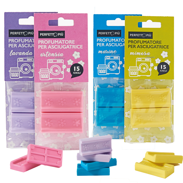  Profumatore tab per asciugatrice - profumazioni assortite - Perfetto - conf. 2 pezzi 