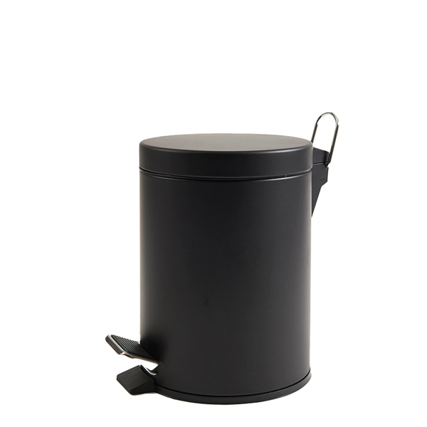  Pattumiera Premium - con pedale e vaschetta - 3 L - nero satinato - Perfetto 
