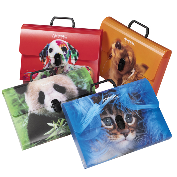  Valigetta Animal Friends Color - 28 x 38 cm - dorso 5 cm - PP - fantasie assortite - Colorosa 