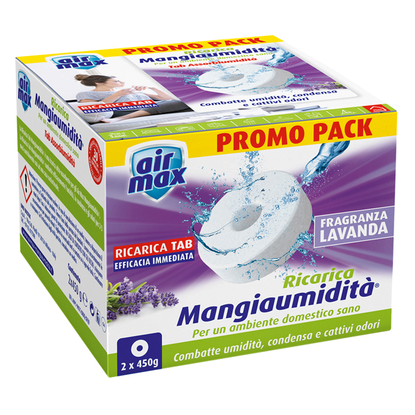  Ricarica tab Mangiaumidità - lavanda - 2 x 450 gr - Air Max - conf. 2 pezzi 