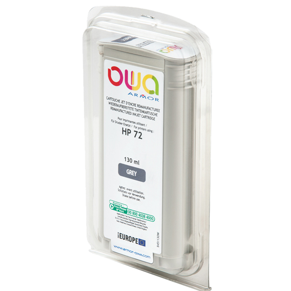  Armor - Cartuccia ink Compatibile per Hp 72 - Grigio - B45113OW -130 ml 