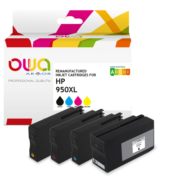  Armor - Cartuccia ink Compatibile per HP950-1XL - BK/C/M/Y - K10312OW - 80 ml/25ml-C 