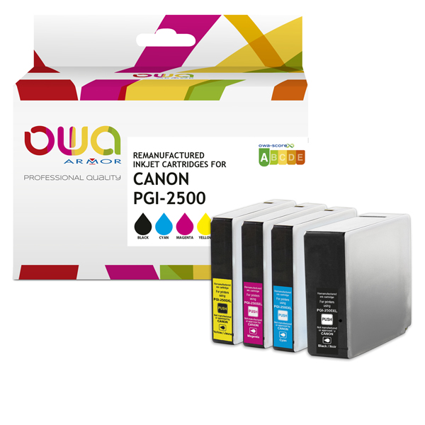  Armor - 4 Cartucce compatibili per Canon PGI-2500 XL - BK/C/M/Y - PGI-2500XL - 600 pag 