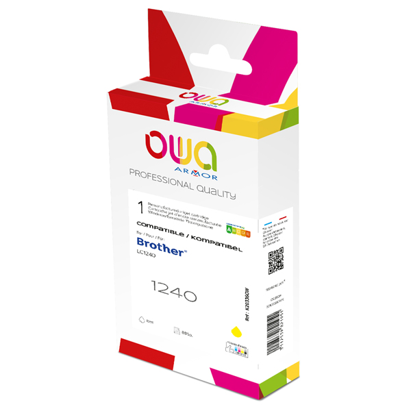  Armor - Cartuccia Compatibile per Brother LC1240 - Giallo - 615 pag 