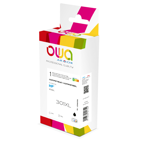  Armor - Cartuccia Compatibile per HP 301XL - Nero - CH563EE - 400 pag 