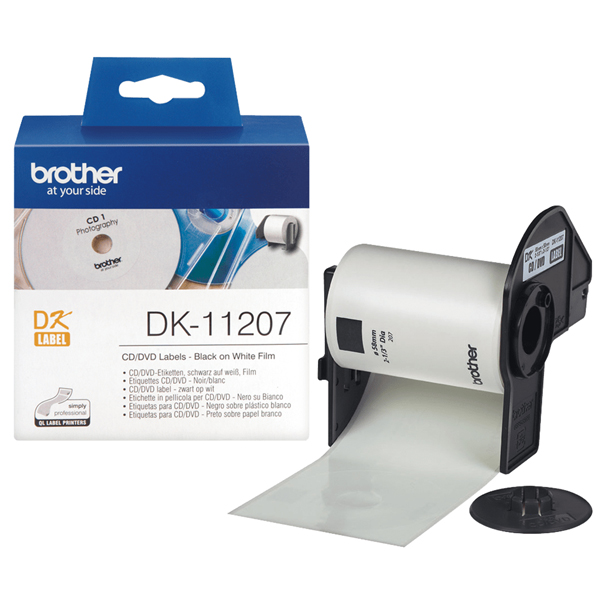  ROTOLO 100 ETICHETTE CD DIAM.58MM NERO/BIANCO IN CARTA 