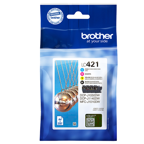  Brother - Kit Cartucce - Nero/ Ciano/Magenta/Giallo - LC421VAL - 200 pag 