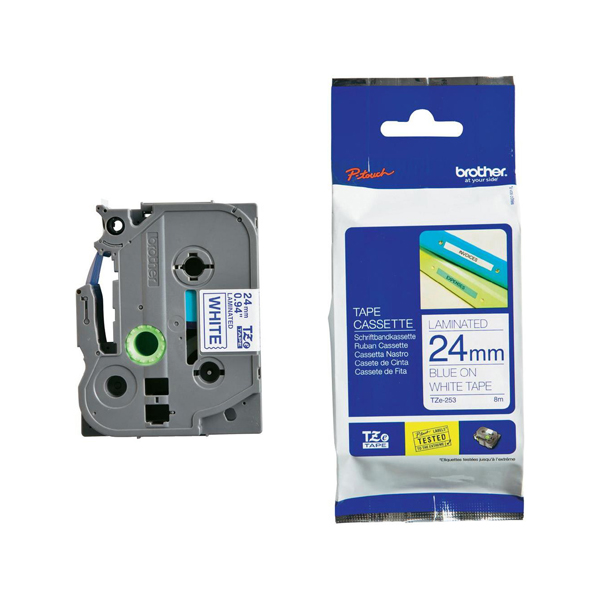  Brother - Nastro - Blu/Bianco - TZE252 - 24mm x 8mt 