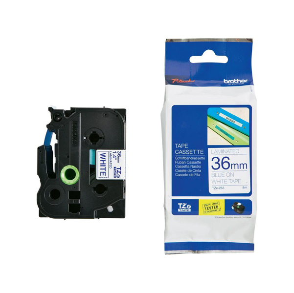  Brother - Nastro - Blu/Bianco - TZE263 - 36mm x 8mt 