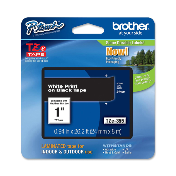  Brother - Nastro - Bianco/Nero - TZE355 - 24mm x 8mt 