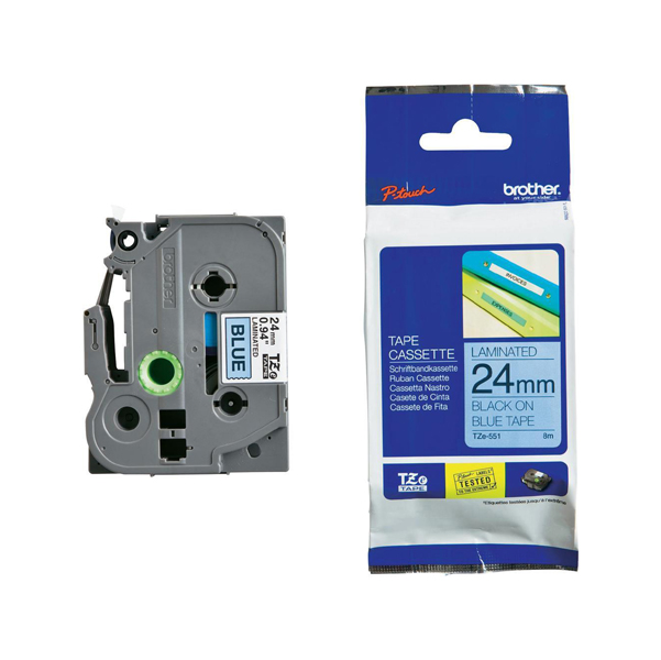  Brother - Nastro - Nero/Blu - TZE551 - 24mm x 8mt 