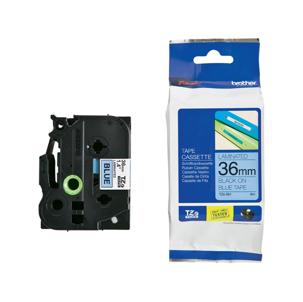  NASTRO LAMINATO BROTHER TZE-561 36MMx8MT NERO/BLU 