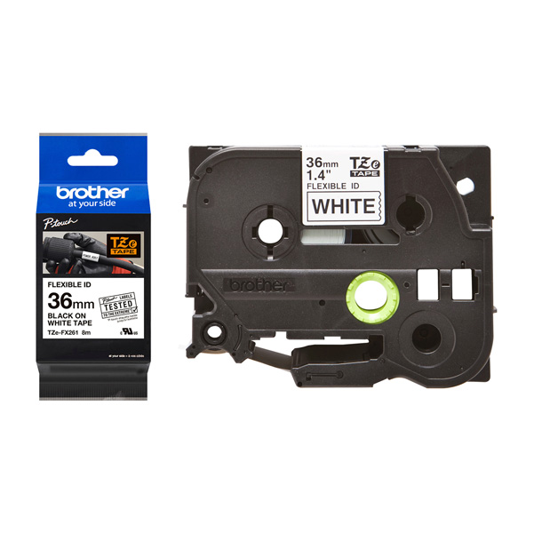  Brother - Nastro laminato flessibile - Nero/Bianco - TZEFX261 - 36mm x 8mt 