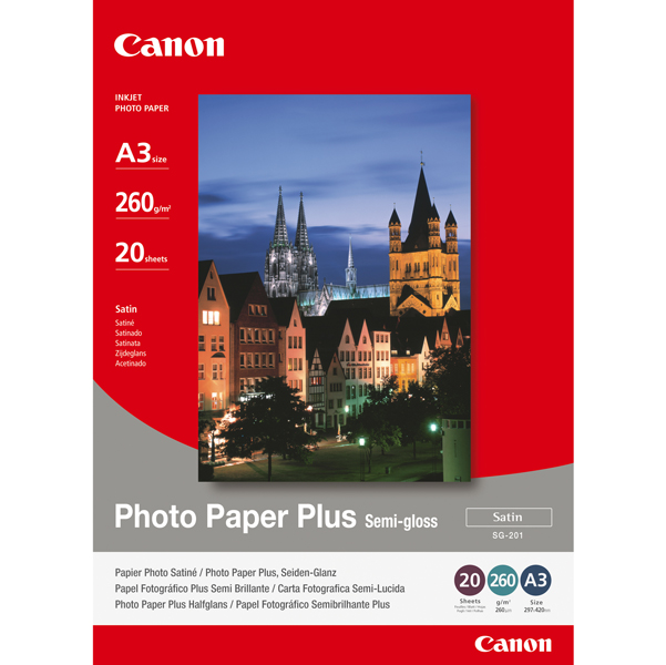  Canon - Carta fotografica Plus Semi-Gloss SG-201 - A3 - 20 Fogli - 1686B026 