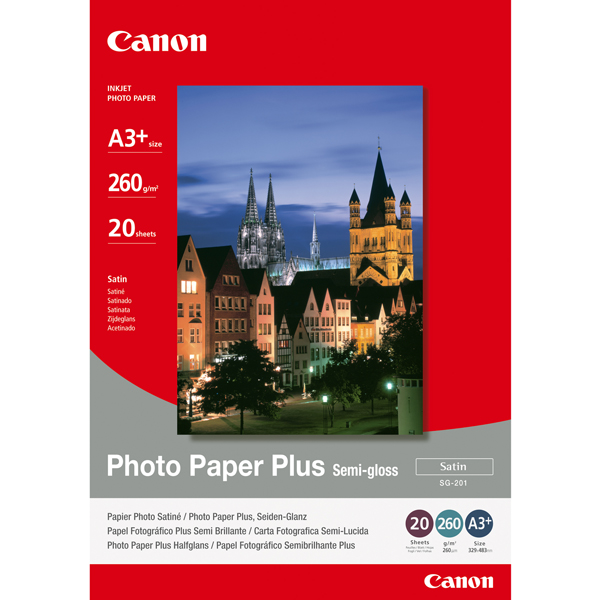  Canon - Carta fotografica Plus Semi-Gloss SG-201 - A3+ - 20 Fogli - 1686B032 