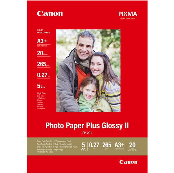  Canon - Carta fotografica Plus Glossy II PP-201 A3+ - 20 Fogli - 2311B021 