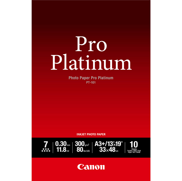  Canon - Carta fotografica Canon PT-101 Pro Platinum A3+ 10 Fogli - 2768B018 