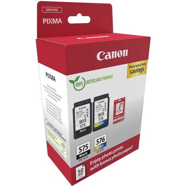  Canon - Cartuccia Ink PG-575/CL-576 - con Confezione fogli - 5438C004 