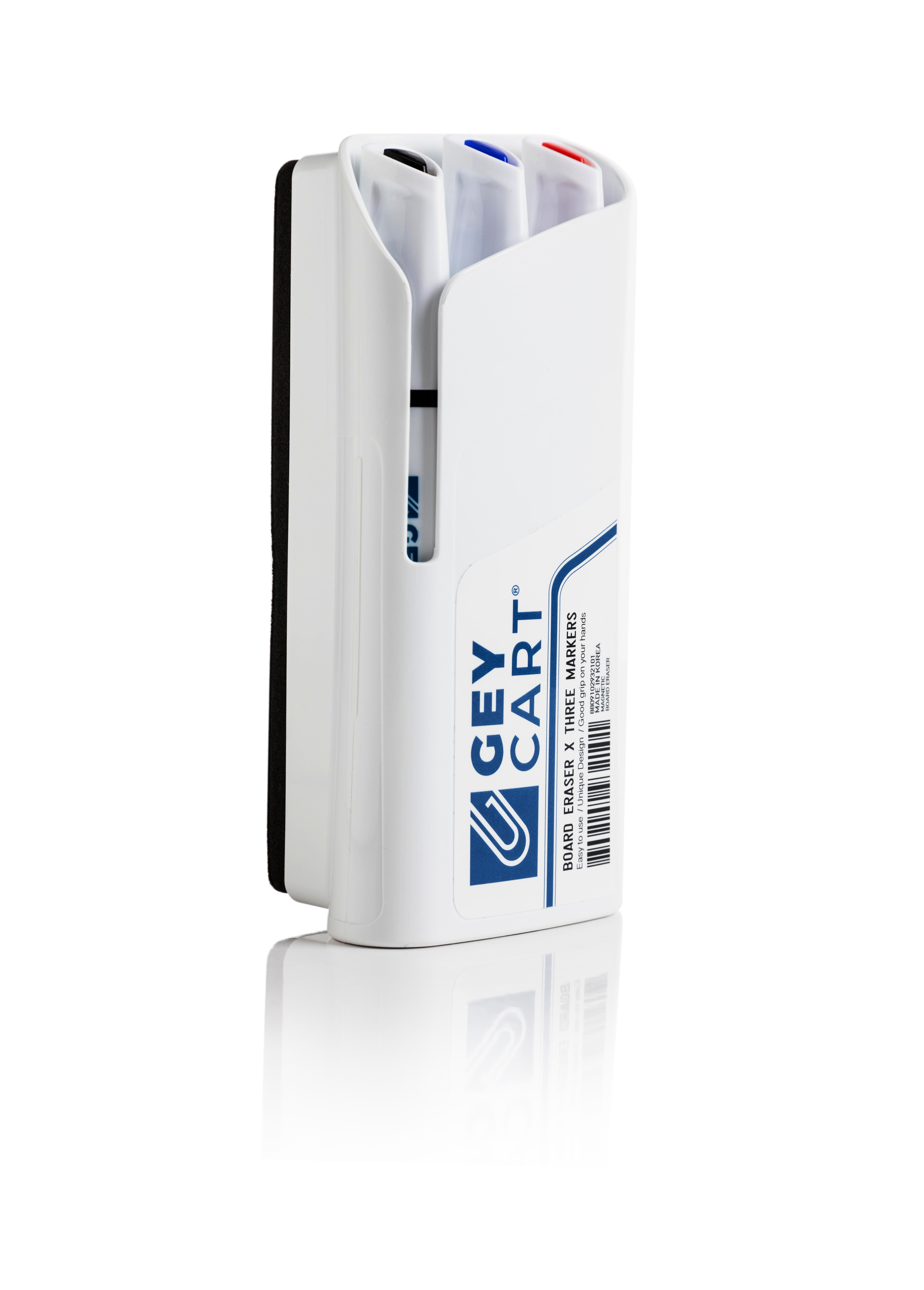  Cancellino Magnetico Gey Cart con portapennarelli per lavagna Bianca 