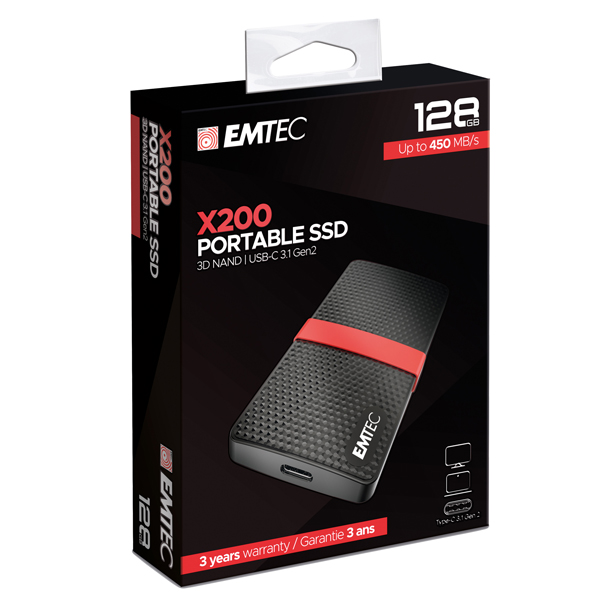  Emtec - SSD 3.1 Gen X200 Portable - ECSSD128GX200 - 128GB 