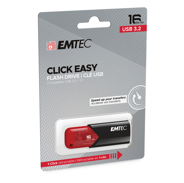  Emtec - Memoria USB B110 USB 3.2 Click&amp;Easy - rosso - ECMMD16GB113 - 16 GB 