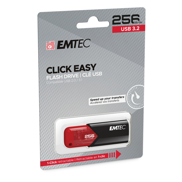  Emtec - Memoria USB B110 USB 3.2 Click&amp;Easy - rosso - ECMMD256GB113 - 256 GB 