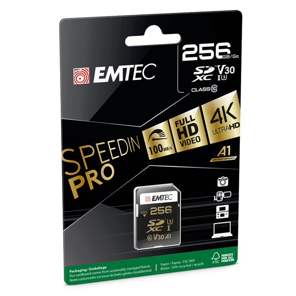  Emtec - SD Speedin USH-1 U3 - ECMSD256GXC10SP - 256GB 