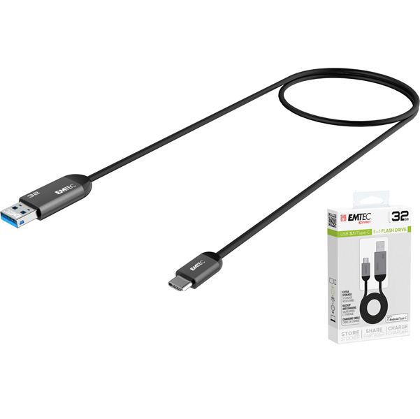  Emtec - Usb 3.1 Duo Type-C - Nero - ECMMD32GT753C - 32GB 