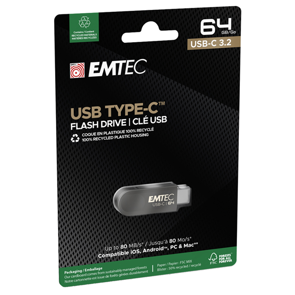  Emtec - Memoria Type C - C280 - 64GB - ECMMD64GC283 