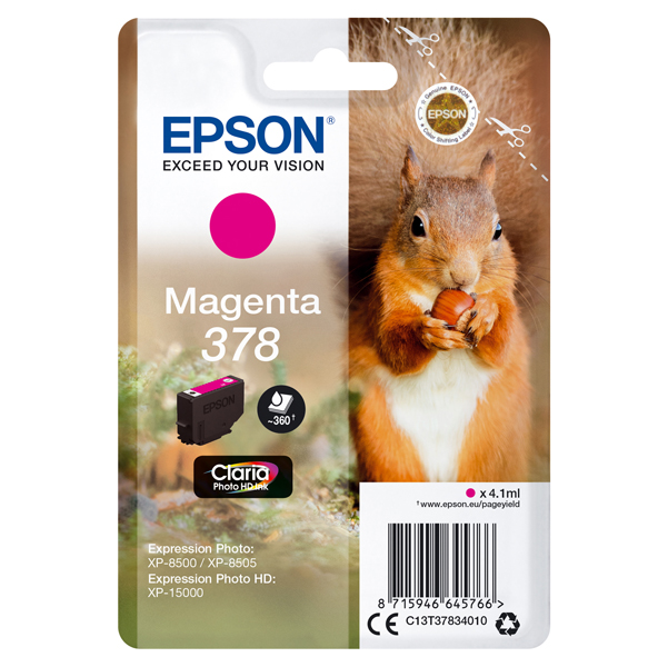  Epson - Cartuccia ink - 378 - Magenta - C13T37834010 - 360 pag 