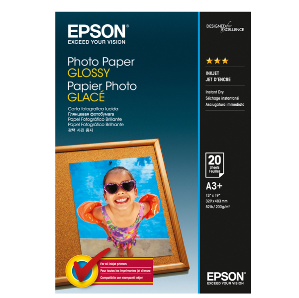  Epson - Photo Paper Glossy - A3+ - 20 Fogli - C13S042535 