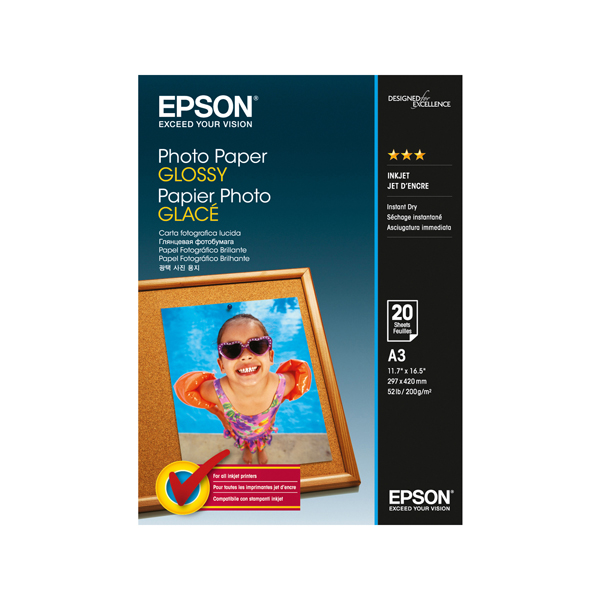  Epson - Photo Paper Glossy - A3 - 20 Fogli - C13S042536 