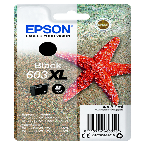  Epson - Cartuccia ink - 603XL - nero - C13T03A14010 - 500 pag 