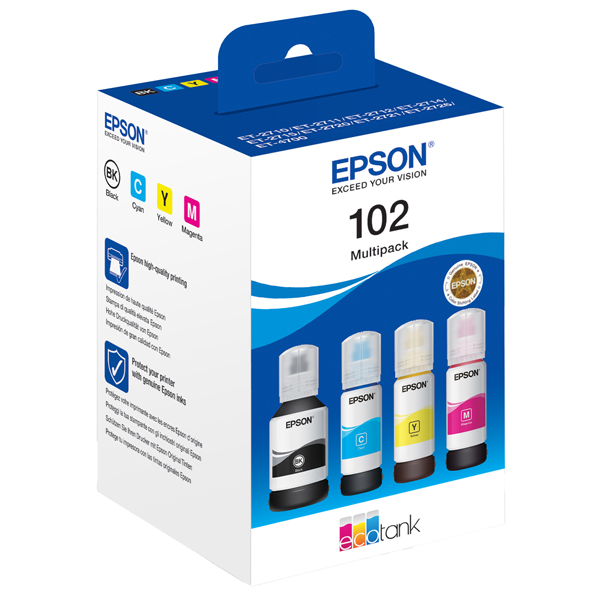  Epson - ECOTANK 102 MULTIPACK - BK/C/M/G - C13T03R640 
