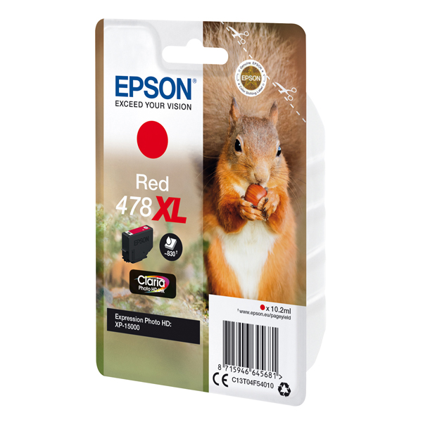  Epson - Cartuccia ink - 478XL - Rosso - C13T04F54010 - 10,2ml 
