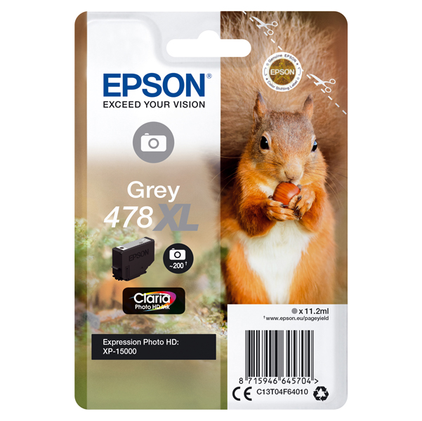  Epson - Cartuccia ink - 478XL - Grigio - C13T04F64010 - 11,2ml 
