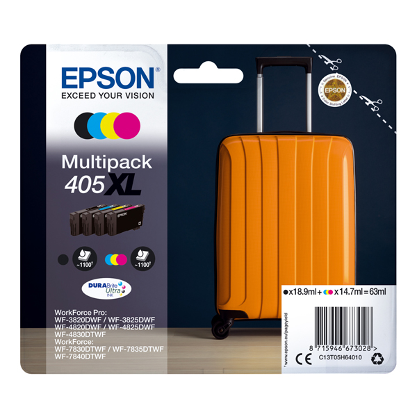  Epson - Multipack cartucce ink - 405XL - C/M/Y/K - 1.100 pag cad. 