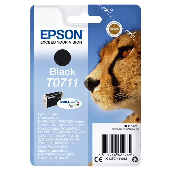  Epson - Cartuccia ink - Nero - T0711 - C13T07114012 - 7,4ml 