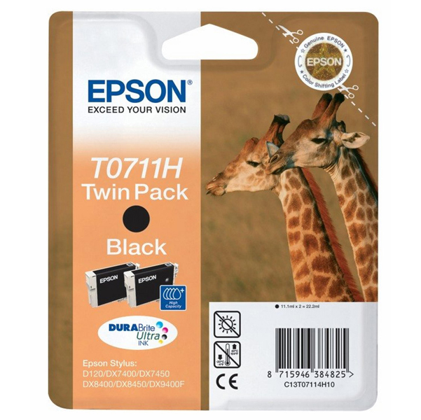  Epson - Confezione doppia Cartuccia ink - Nero - T0711H - C13T07114H10 - 11ml x 2 