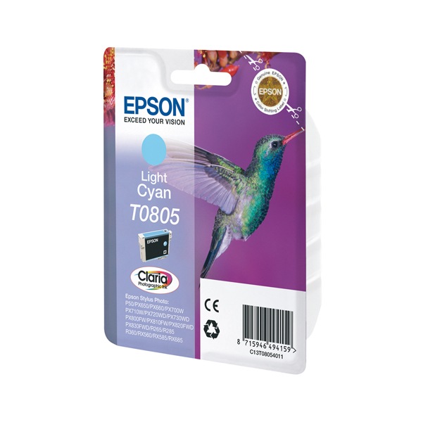  Epson - Cartuccia ink - Ciano chiaro - T0805 - C13T08054011 - 7,4ml 