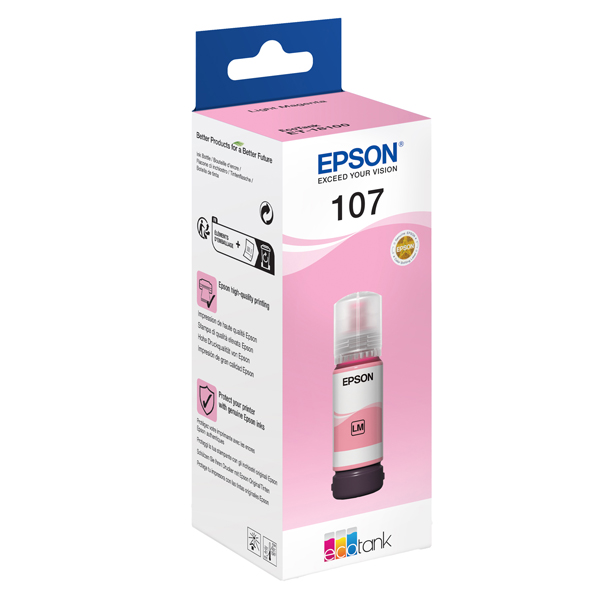  Epson - Cartuccia EcoTank 107 - Magenta Chiaro - C13T09B640 