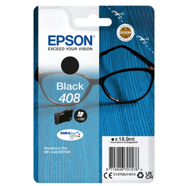  Epson - Cartuccia DuraBrite Ultra 408 - Nero - C13T09J14010 