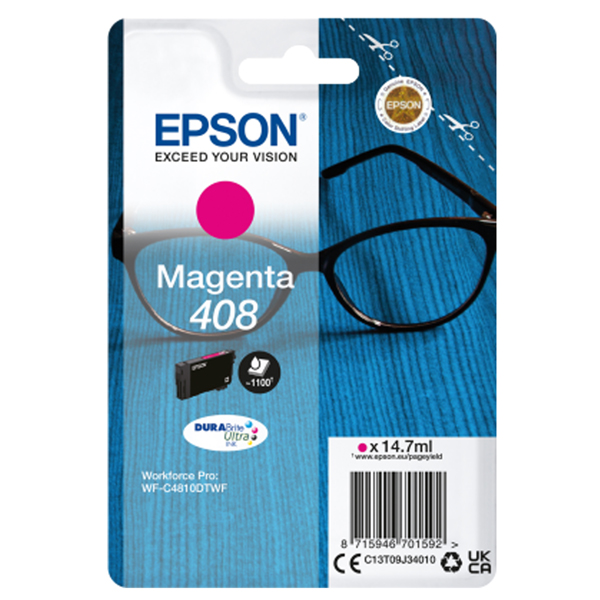 Epson - Cartuccia DuraBrite Ultra 408 - Magenta - C13T09J34010 