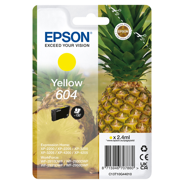  Epson - Cartuccia - Giallo - 604 - C13T10G44010 - 2,4 ml 